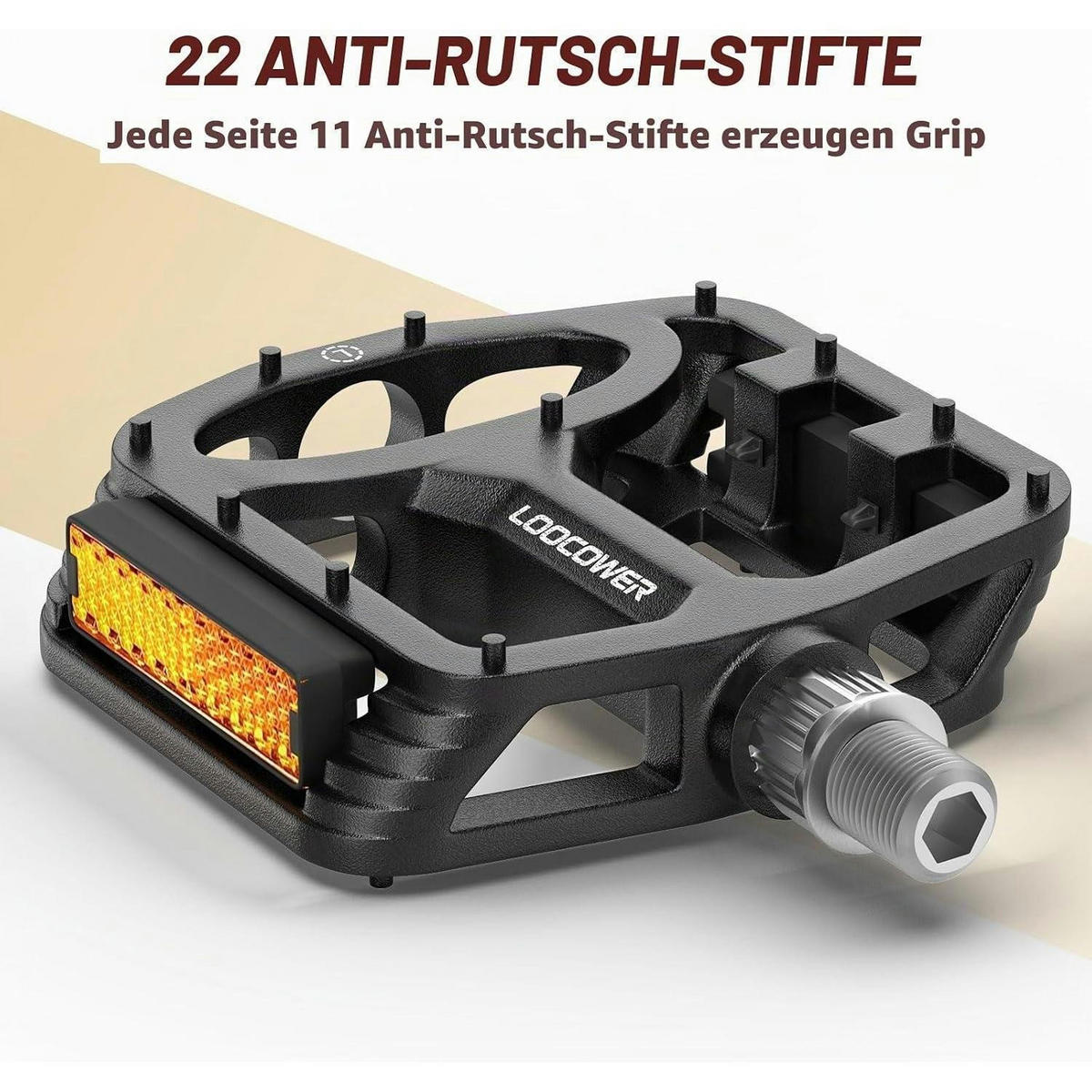 FAHRRADPEDALE Aluminium Plattform mit Reflektoren Schwarz - Schwarz, Metall (10/1.5/12cm)