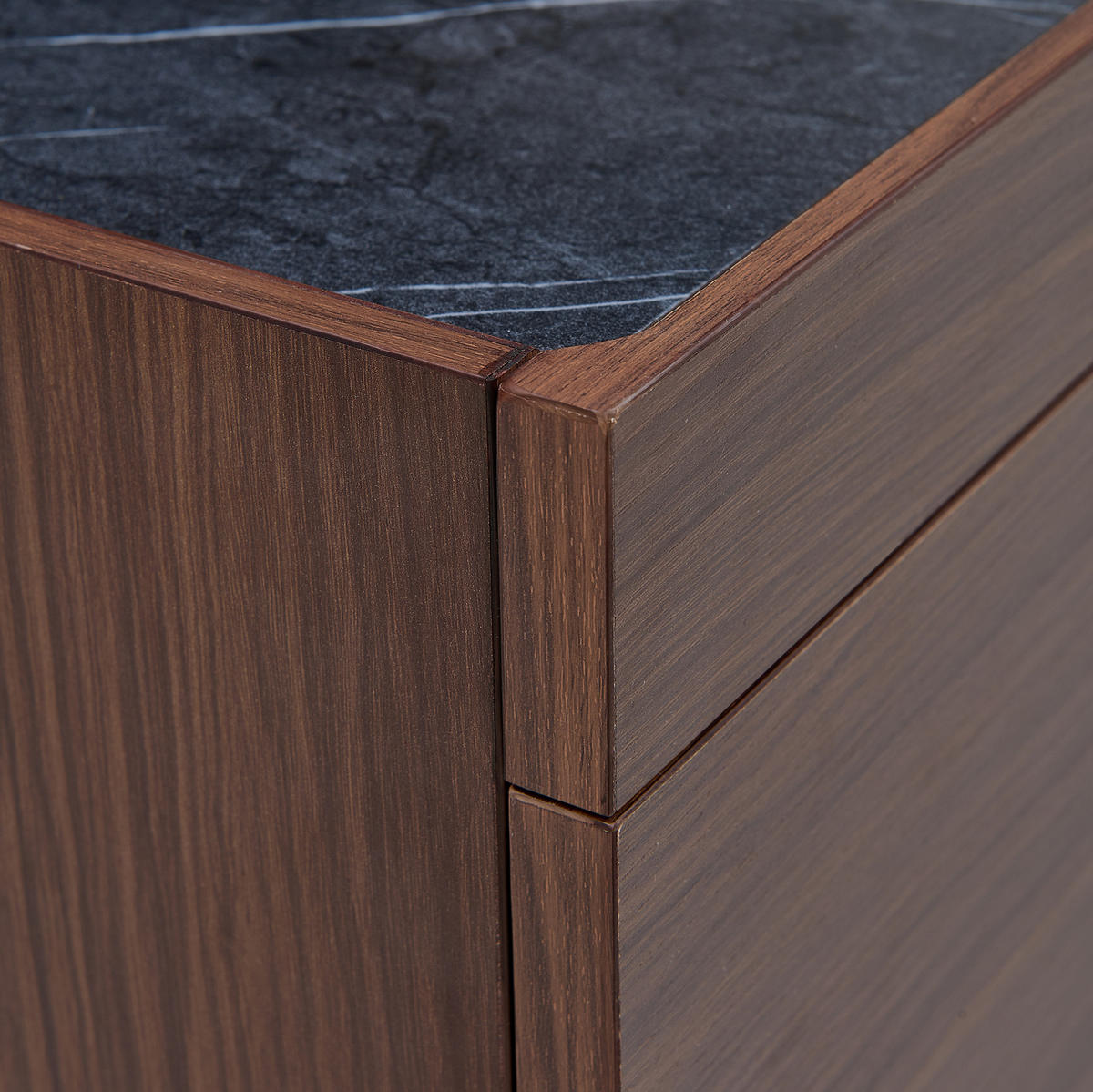 COUCHTISCH aus MDF und Glas 105x50x41,5 cm in Dunkelbraun mit Schubladen - Braun, Holzwerkstoff (105/50/41.5cm) - Modfu