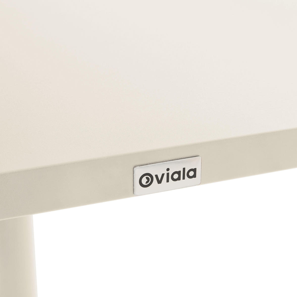 BISTROTISCH, Elfenbeinfarbe - Weiß, Metall (70/70/72cm) - Oviala