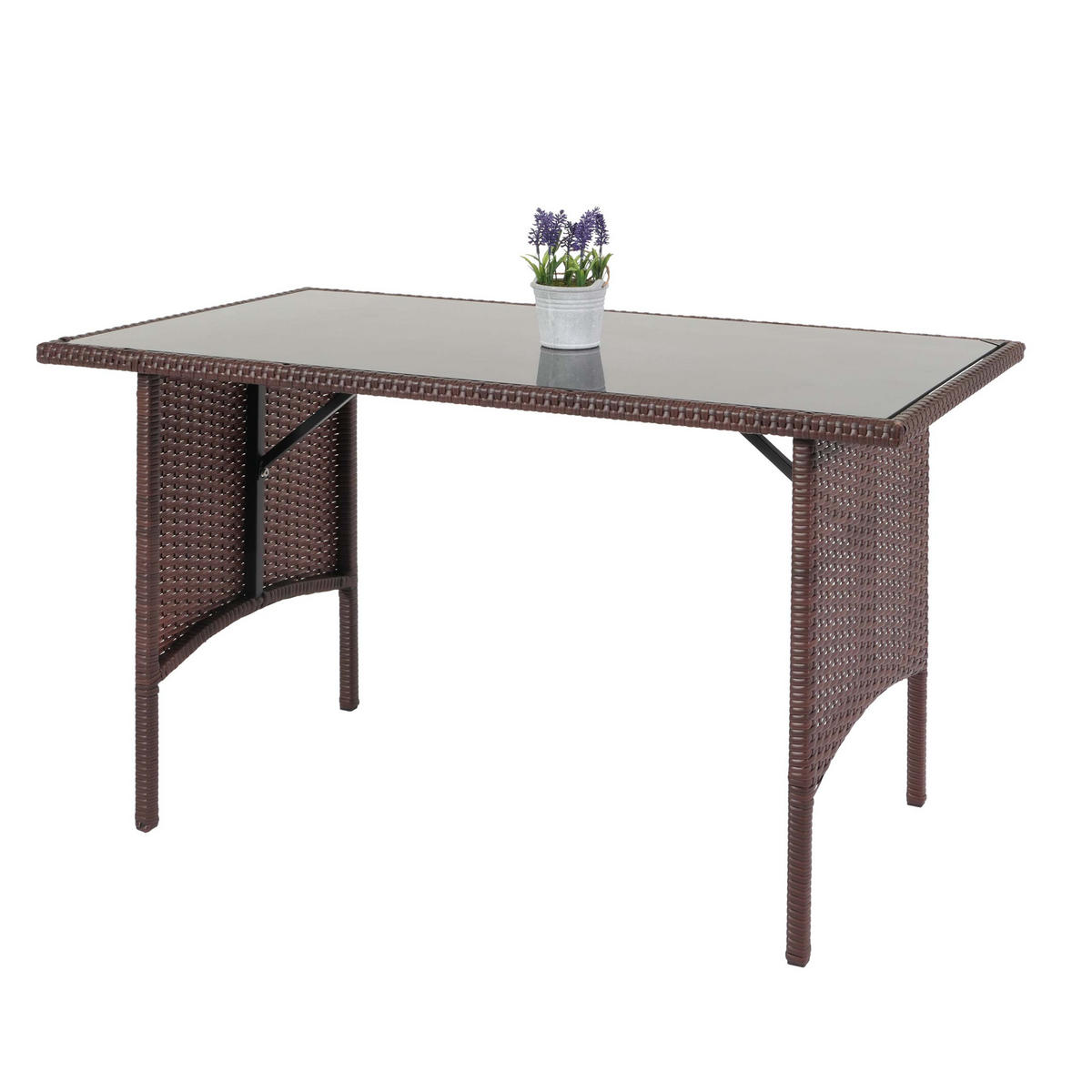 POLY-RATTAN ESSTISCH rechteck Braun - Braun, Kunststoff (60/112/68cm) - MCW