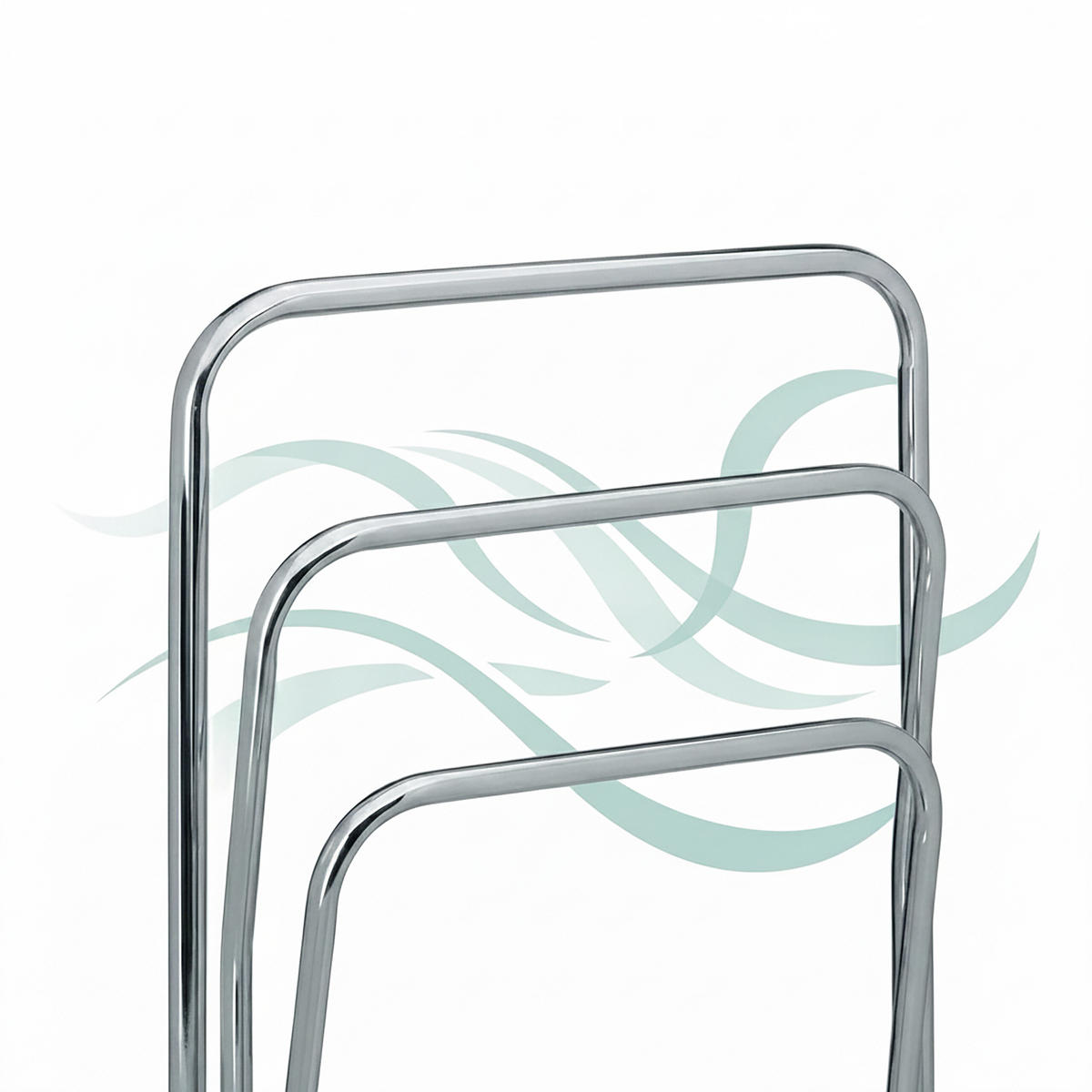 HANDTUCHSTÄNDER Silber Metall verchromt 3 Stangen 85x66 cm - Silberfarben, Metall (66/85/20cm) - Relaxdays