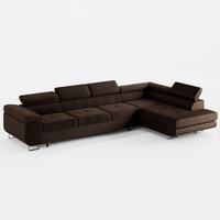 ECKSOFA VEMO NOVA Rechts Braun Velours-Stoff mit Schlaffunktion und Bettkasten - Dunkelbraun, Textil (341/202cm) - Barchello