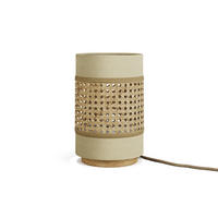 TISCHLAMPE Morten Rattan/Creme 17.5 x 26.5 cm - Creme/Braun, Holz (17.5/17.5/26.5cm) - Vicco