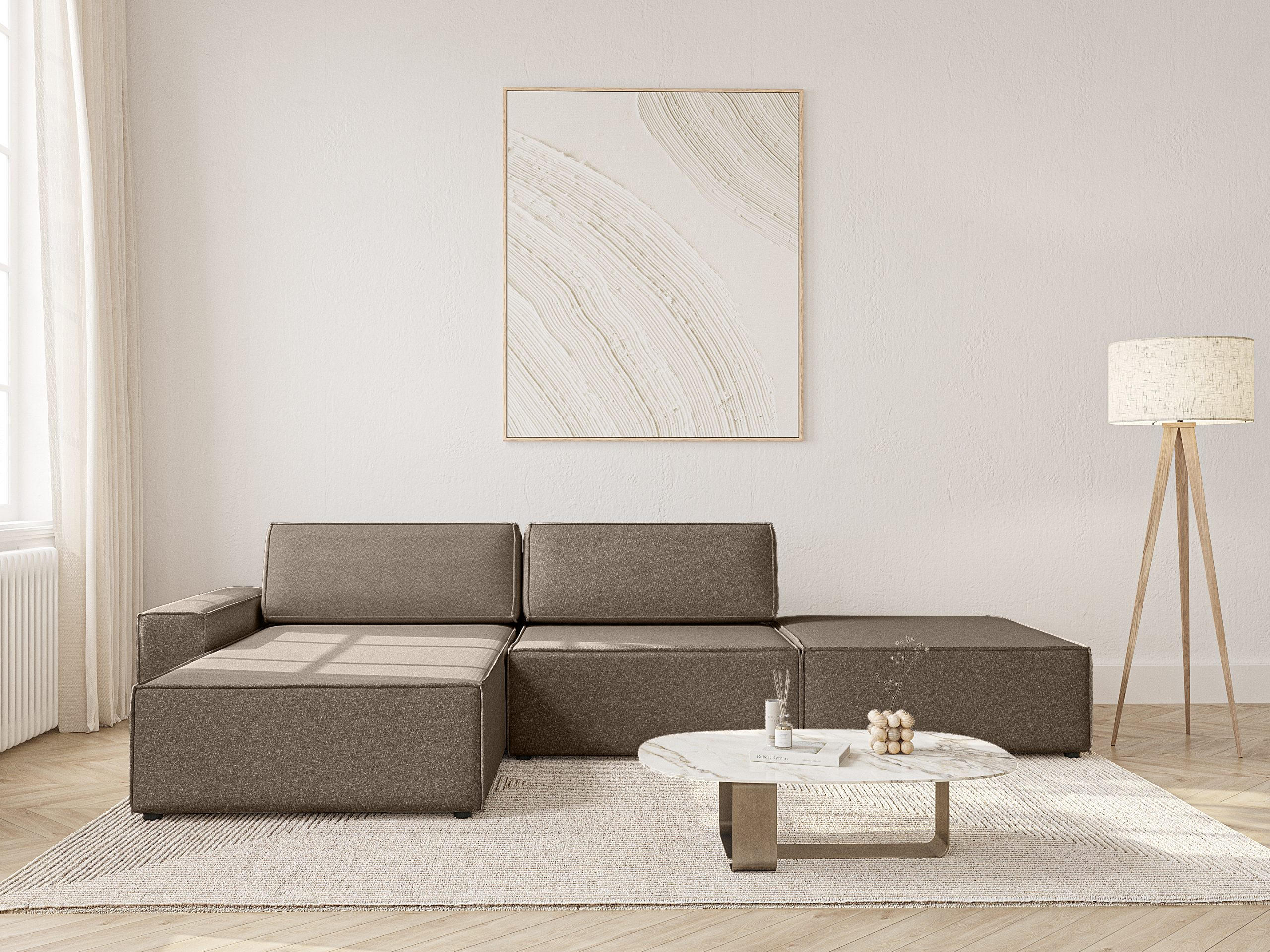 ECKSOFA Lummo Re mit Schlaffunktion, Braun - Braun, Textil (323/185cm) - Fedve
