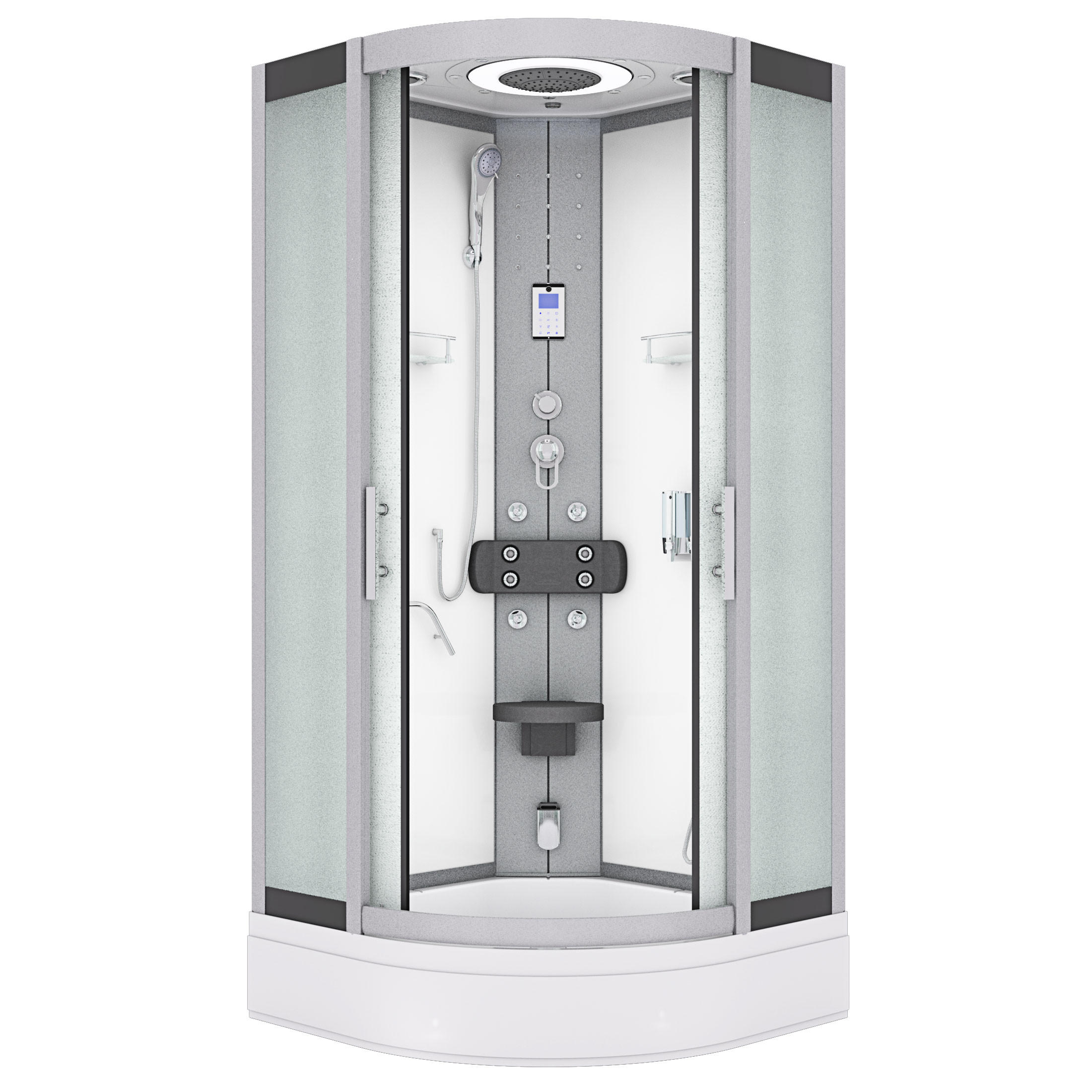 DAMPFDUSCHE Duschkabine D58-60M2 Weiß 100x100 - Weiß, Glas/Kunststoff (100/100/225cm) - AcquaVapore by Sandra Jentho