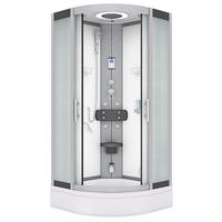DAMPFDUSCHE Duschkabine D58-50M2-EC Weiß 90x90 - Weiß, Glas/Kunststoff (90/90/225cm) - AcquaVapore by Sandra Jentho