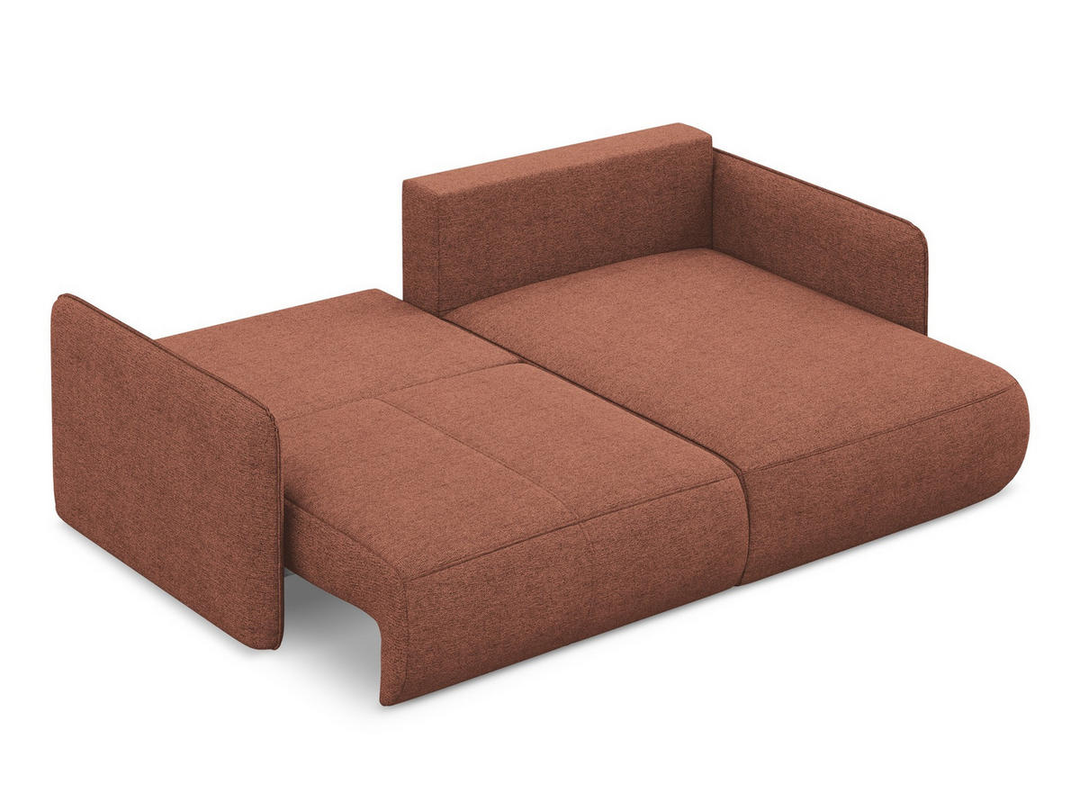 ECKSOFA mit Schlaffunktion Chenille Stoff Pink - Pink/Hellrosa, Kunststoff/Textil (207/148cm) - Makamii