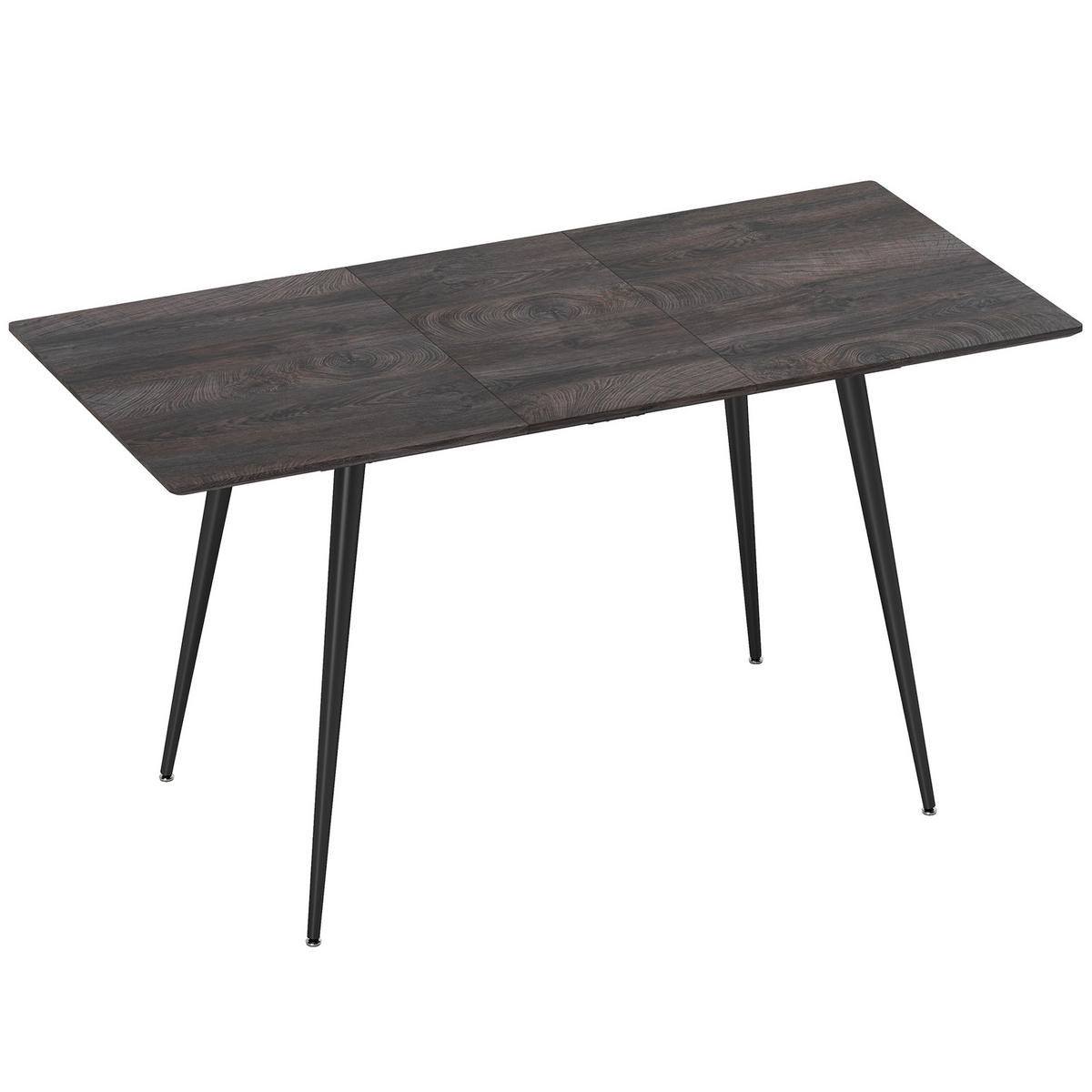 ESSTISCH 120/160 x 75 cm ausziehbar Küchentisch mit Stahlbeine für 6-8 Personen - Schwarz/Grau, Holzwerkstoff/Metall (160/75/77cm) - HOMCOM