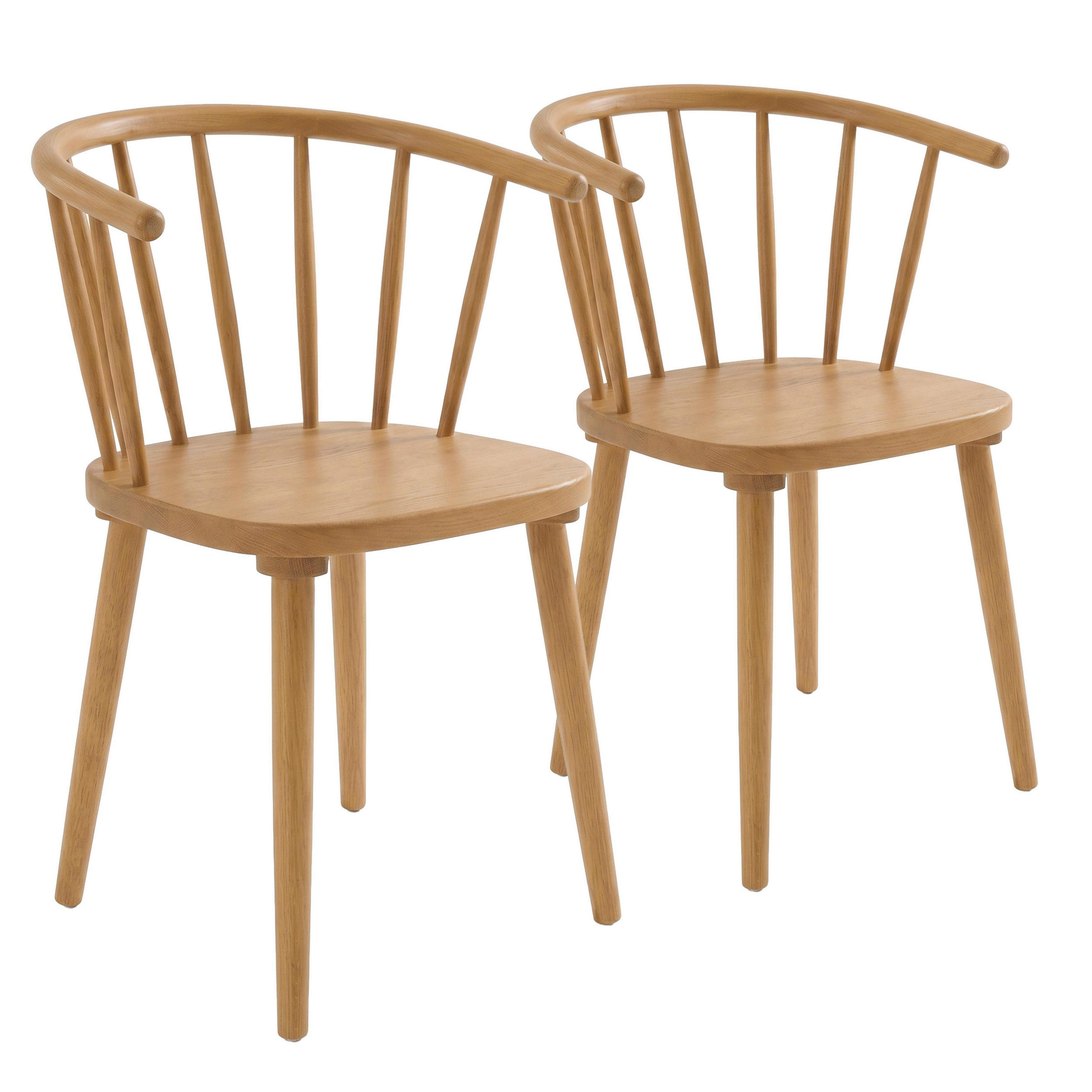 STÜHLE 2-tlg., Beigefarbe - Beige, Holz (44/76/42cm) - Oviala