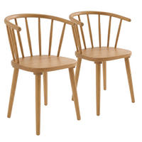 STÜHLE 2-tlg., Beigefarbe - Beige, Holz (44/76/42cm) - Oviala