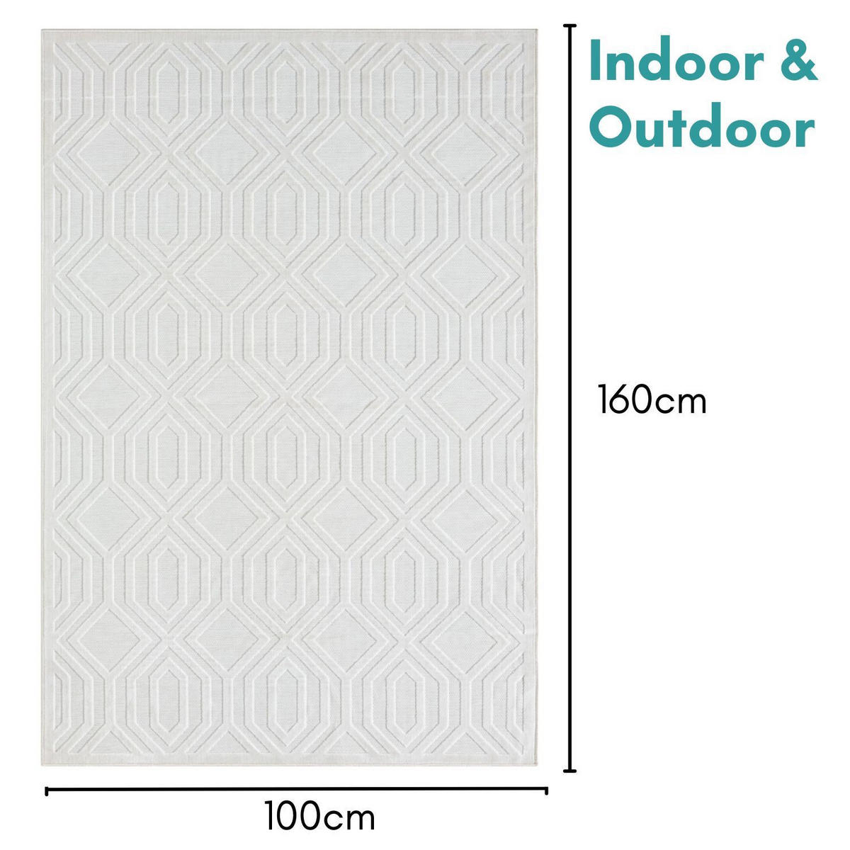OUTDOORTEPPICH Elaria Creme,Ecru,Weiß 100/160 cm - Creme, Textil (100/160cm) - My-Rug
