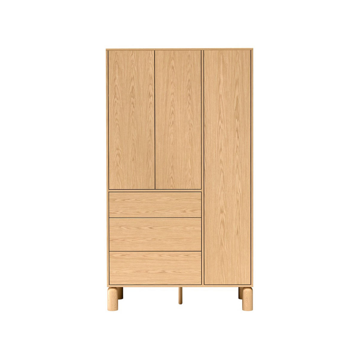 KLEIDERSCHRANK Sanden SN-9 110 x 197 x 55 cm Eiche Bookmatch - Eichefarben, Holz/Holzwerkstoff (110/197/55cm) - Koseto