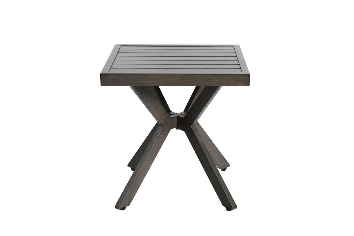 GARTEN BEISTELLTISCH Aluminium Dunkelgrau - Grau, Metall (45/45/47cm) - ComfortXL