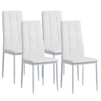 STUHL RIMINI Lederimitat Metallbeine 4er Set Weiss - Weiß, Kunststoff/Metall (41/97/38cm) - Albatros
