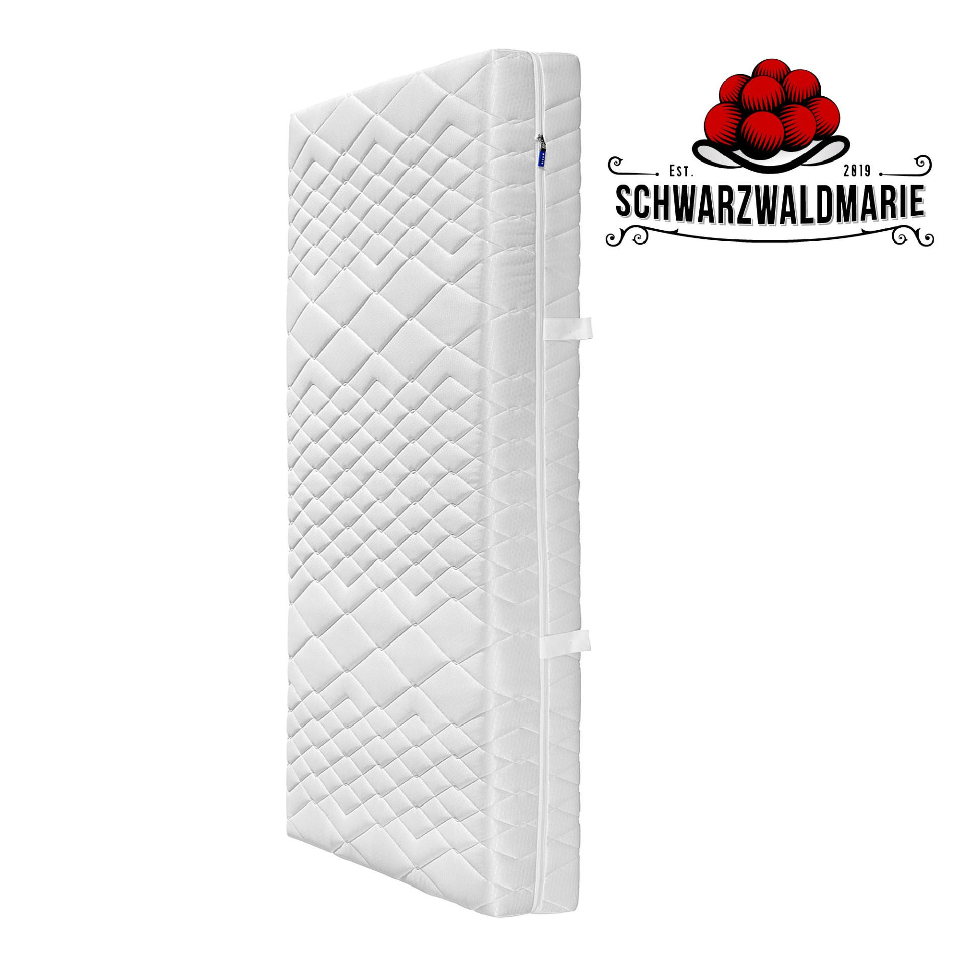 MATRATZE TFK – 7-Zonen-Tonnentaschenfederkernmatratze mit Comfortflex-Schaum - Weiß, Holz (90/200cm) - Schwarzwaldmarie