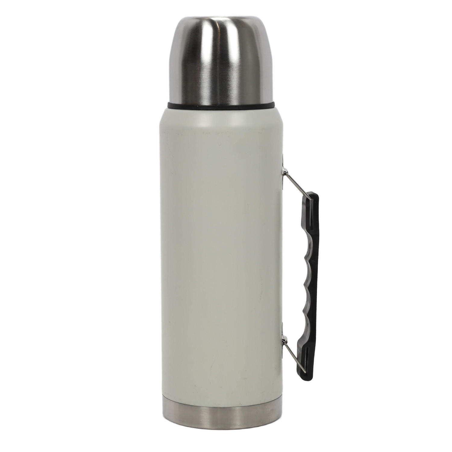 THERMOSKANNE mit Becher Cremefarben 1000 ml 9,3/9,3/30,5 cm - Weiß, Metall (1L) - Excellent Houseware