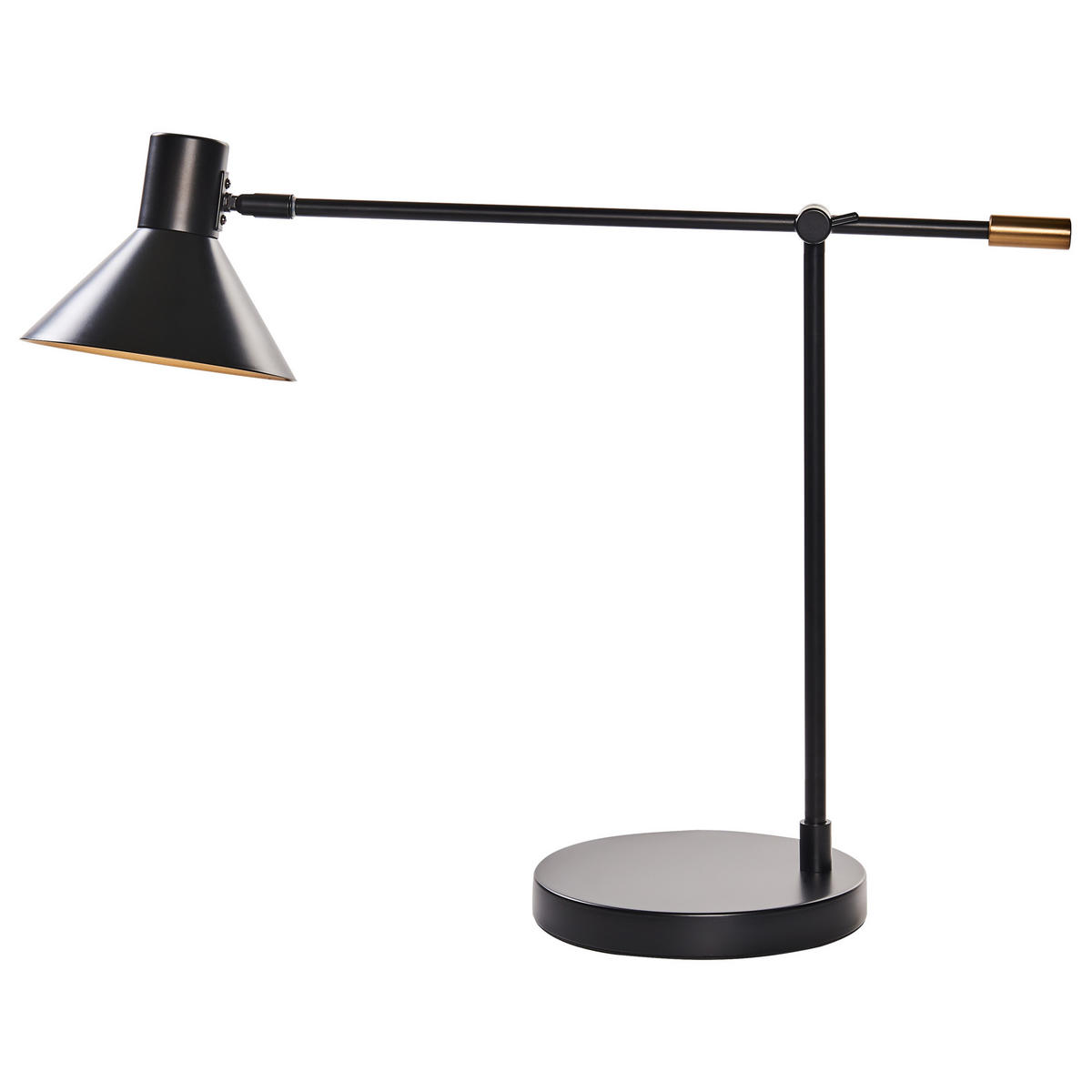 SCHREIBTISCHLAMPE Schwarz/Gold Pinkeen - Goldfarben/Schwarz, Metall (62/21/63cm) - Beliani