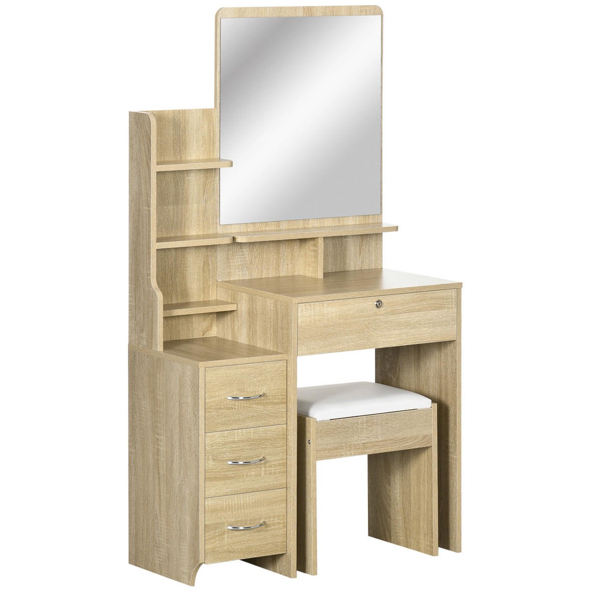 SCHMINKTISCH DE-18288 Naturholz - Naturfarben, Holzwerkstoff (38/143/80cm) - ComfortXL