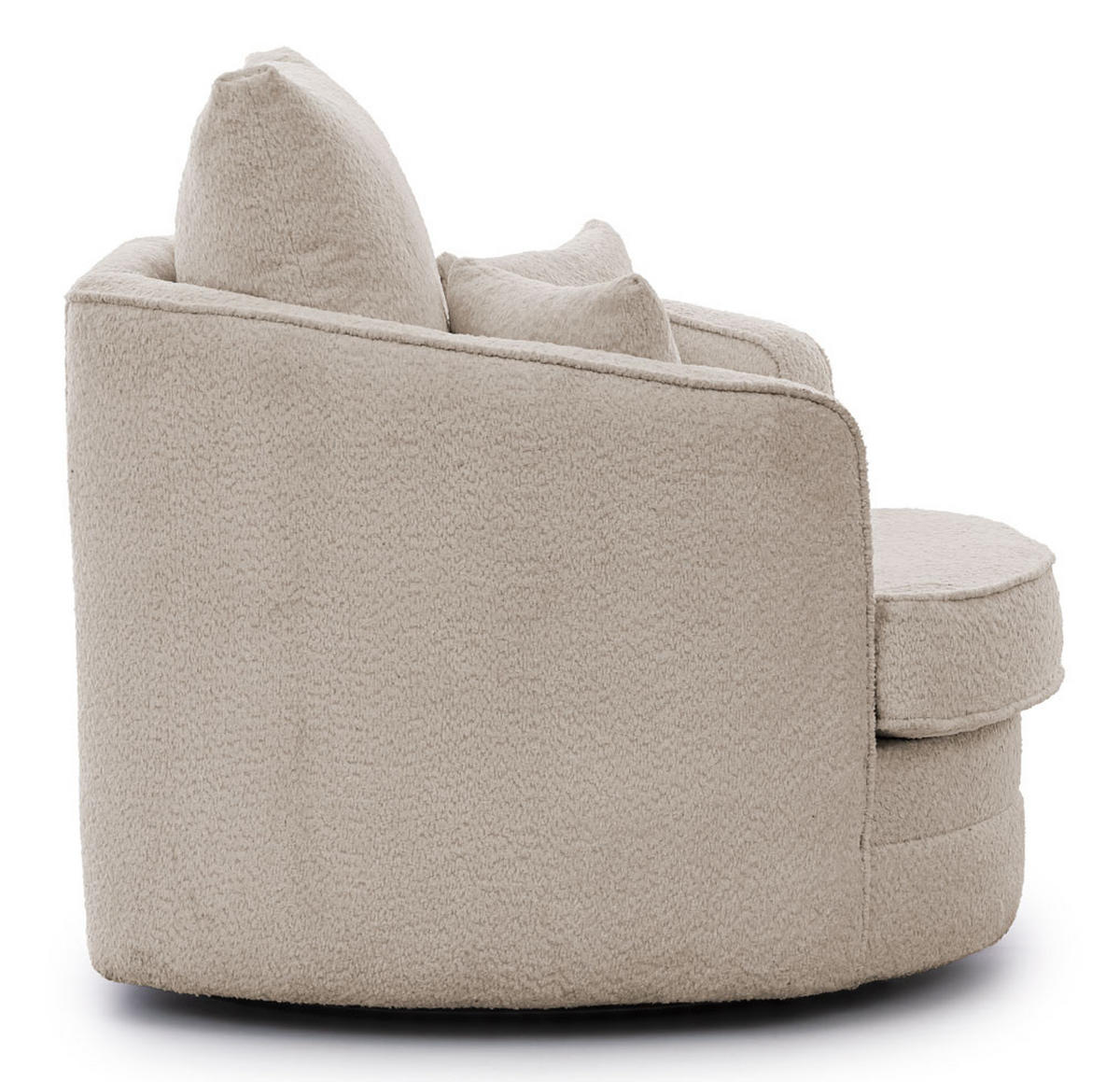 DREHSESSEL Ted aus Beige Boucle-Stoff - Beige/Schwarz, Holz/Textil (107/94/100cm) - S-Style Möbel
