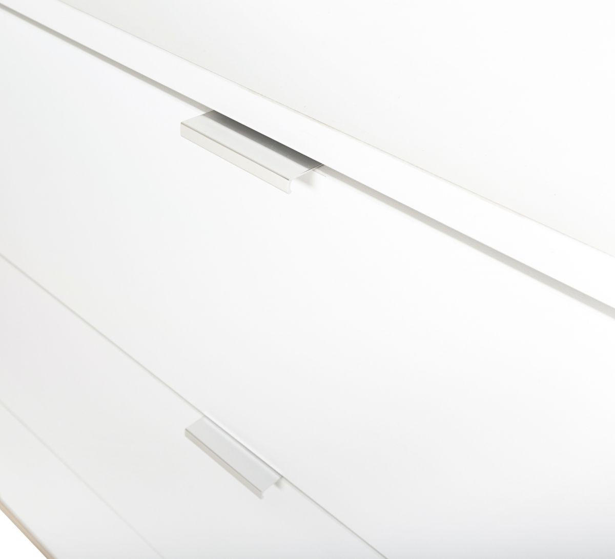 KLEIDERSCHRANK weiß matt, Eiche Sonoma massiv 90 x 180 cm, Drehtürenschrank skandinavisch - Chromfarben/Eichefarben, Holz/Holzwerkstoff (90/180/55cm) - Furn.Design