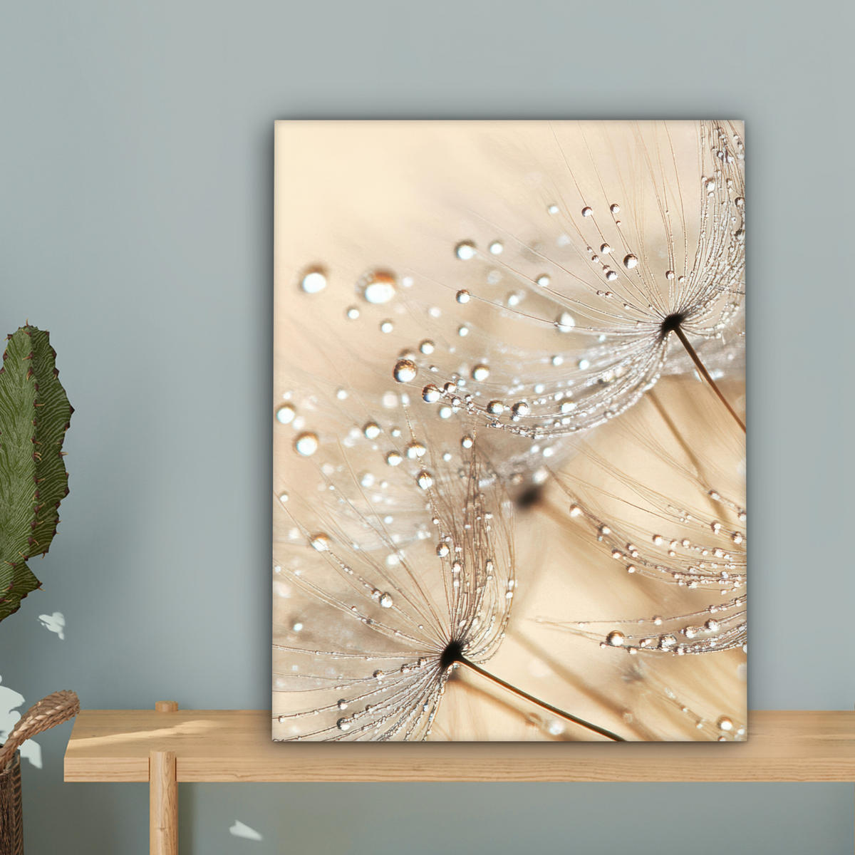 LEINWANDBILD Löwenzahn - Abstrakt - Natur - Beige Room Decor 30x40 cm - Braun, Textil (30/40cm) - MuchoWow