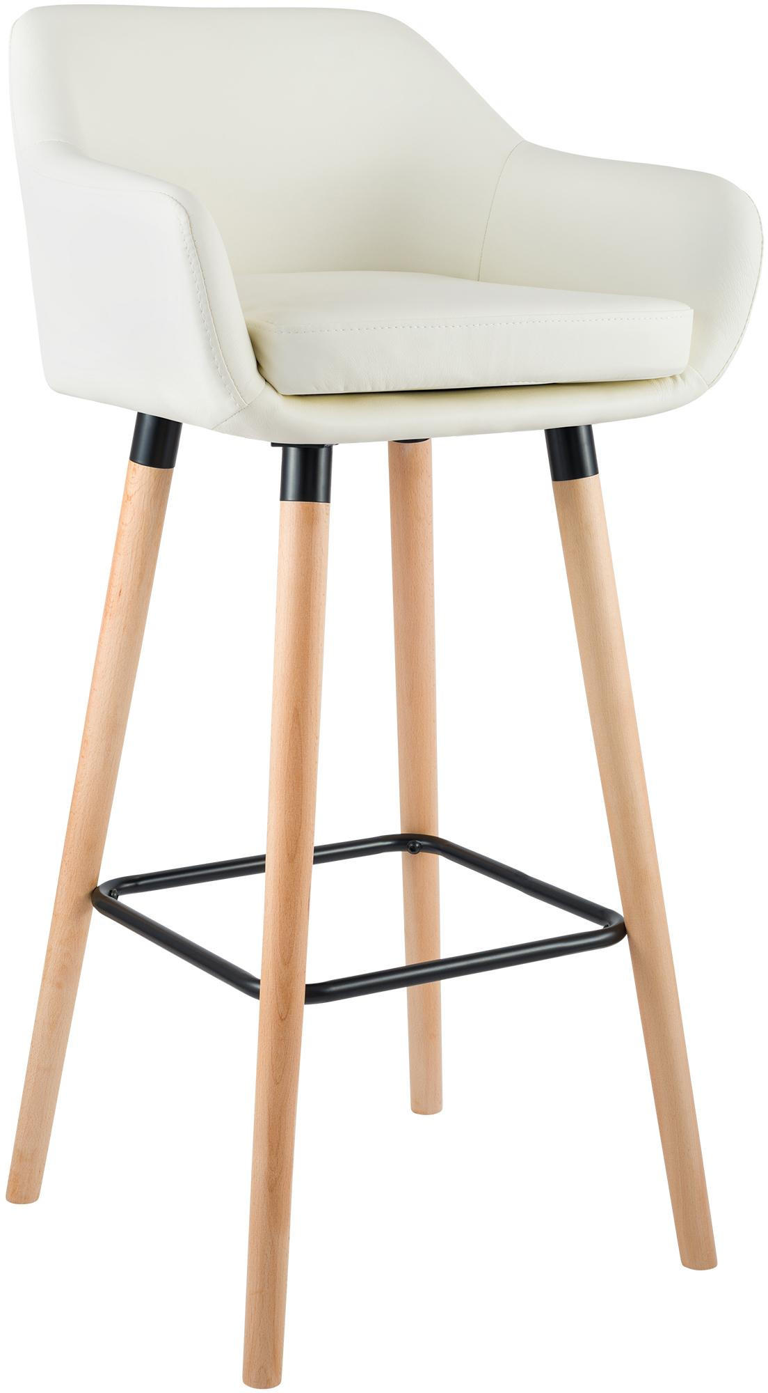 BARHOCKER Mirid Kunstleder Creme - Creme, Leder (55/99/46cm) - DELUKE