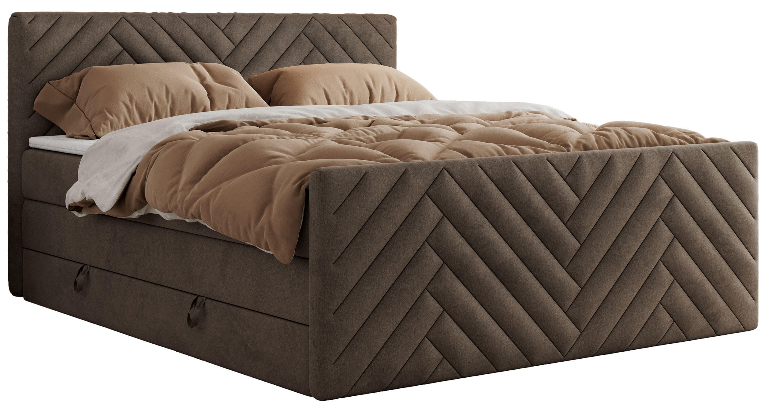 MKS Boxspringbett Braun 120x200 cm