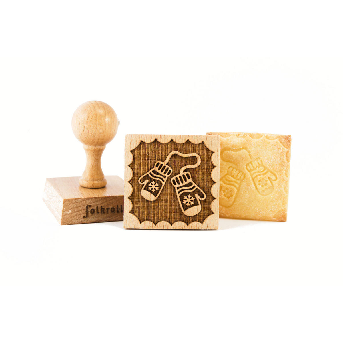 KEKSSTEMPEL Handschuhe, 55x55 mm, Buchenholz - Braun, Holz (5/7/5cm) - Folkroll