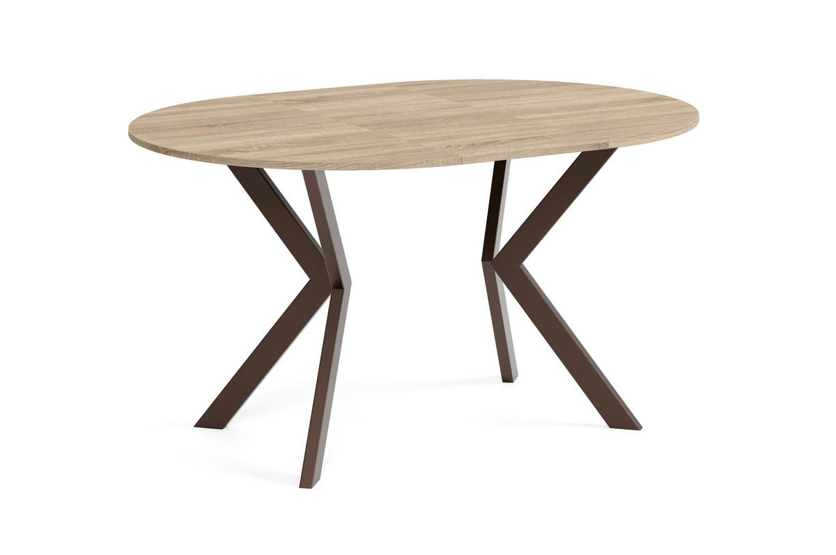 ESSTISCH EVO - Braun/Sonoma Eiche, Holzwerkstoff/Metall (90/90/76cm) - Meblini