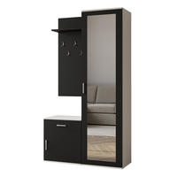 GARDEROBENSCHRANK VENTO 100/180,5/35 cm Modern Garderobe-Set Weiß - Schwarz/Weiß, Holzwerkstoff (100/180.5/35cm) - MASSENO