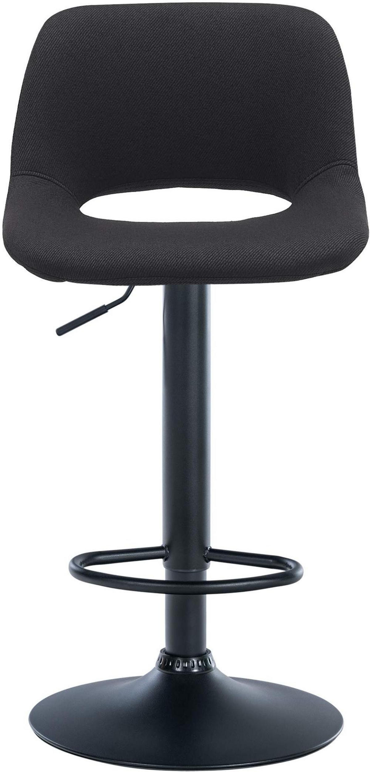 BARHOCKER 2er Set Stoff schwarz - Schwarz, Textil/Metall (42/86/46cm) - CLP