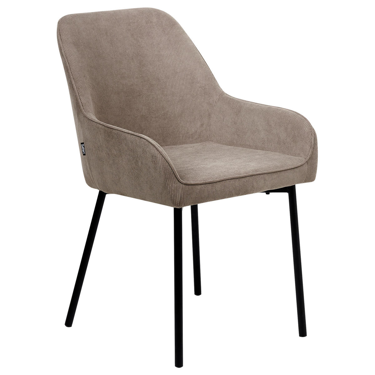 ESSZIMMERSTUHL 2er-Set Beige Loverna - Beige/Schwarz, Textil (54/87/63cm) - Beliani