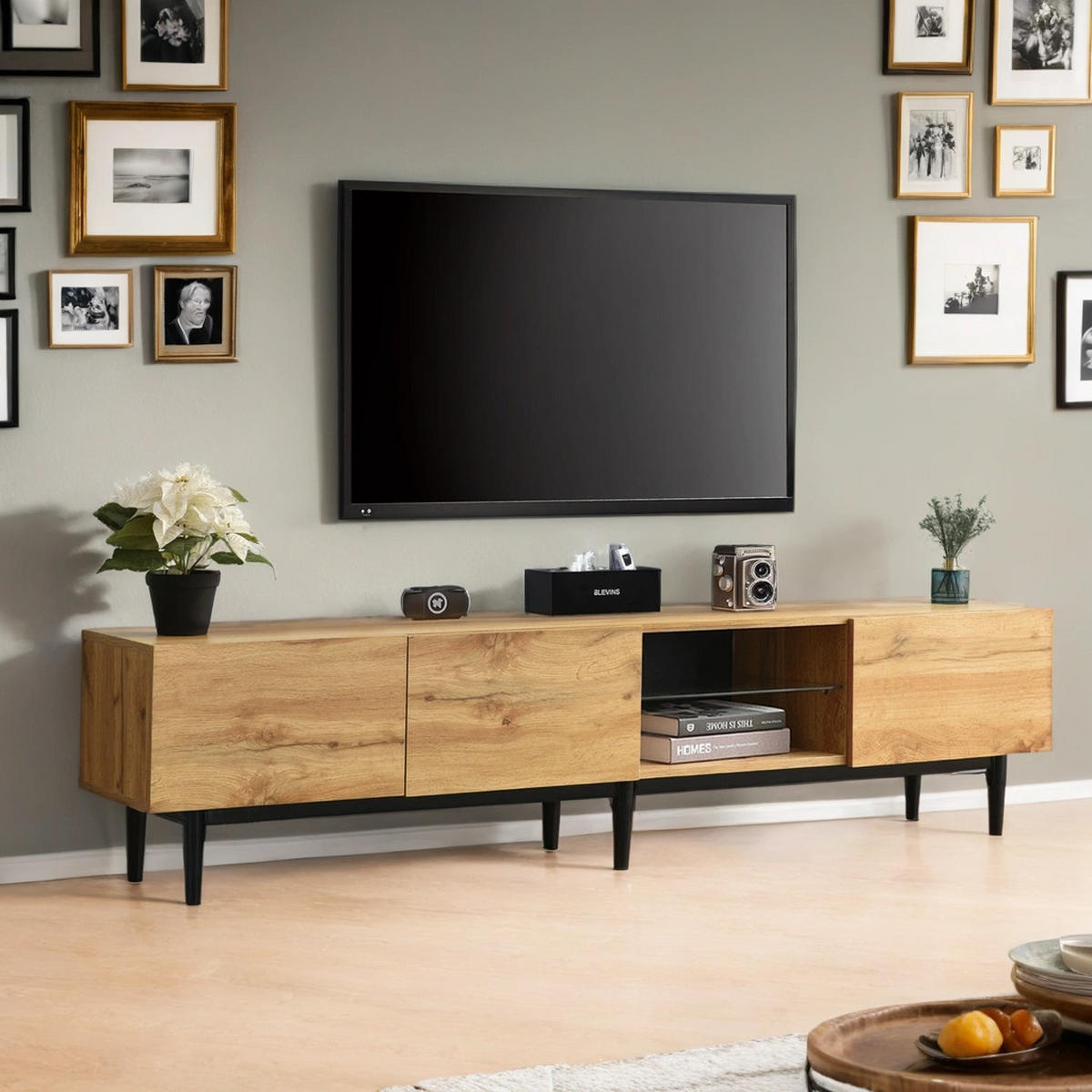 TV-MÖBEL Braun 175 /31 /41 cm - Braun, Holz (31/41/175cm) - Urban Meuble