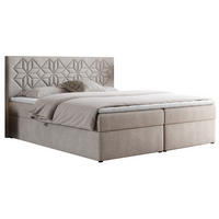 BOXBETT LEILA 200/200 Beige Struktur - H4 - Beige, Holz/Textil (200/200cm) - MKS