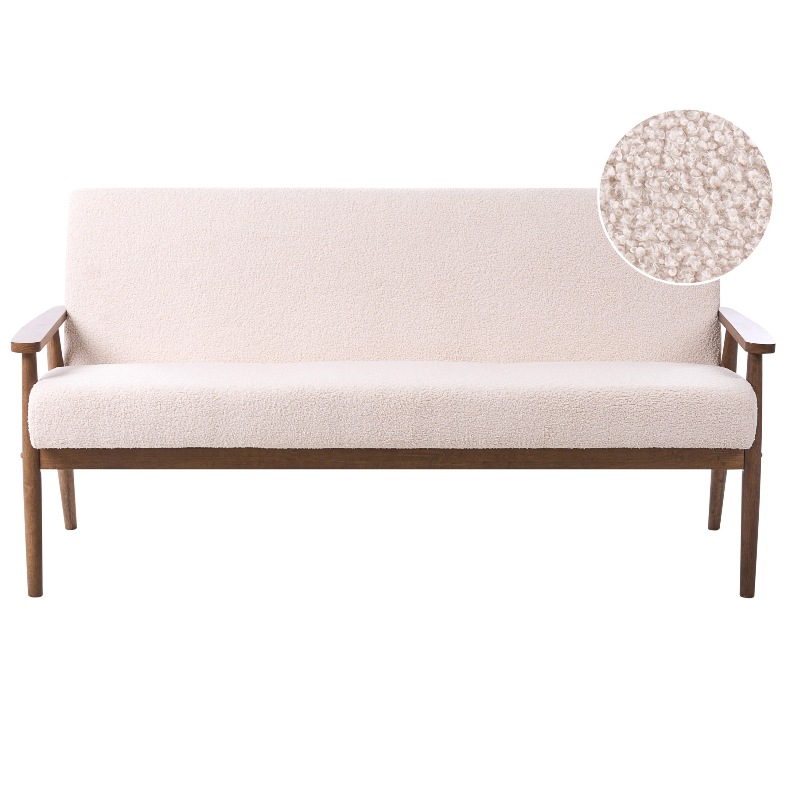 3-SITZER-SOFA Bouclé Dunkelbraun/Beige Esrum - Dunkelbraun, Textil (151/79/72cm) - Beliani