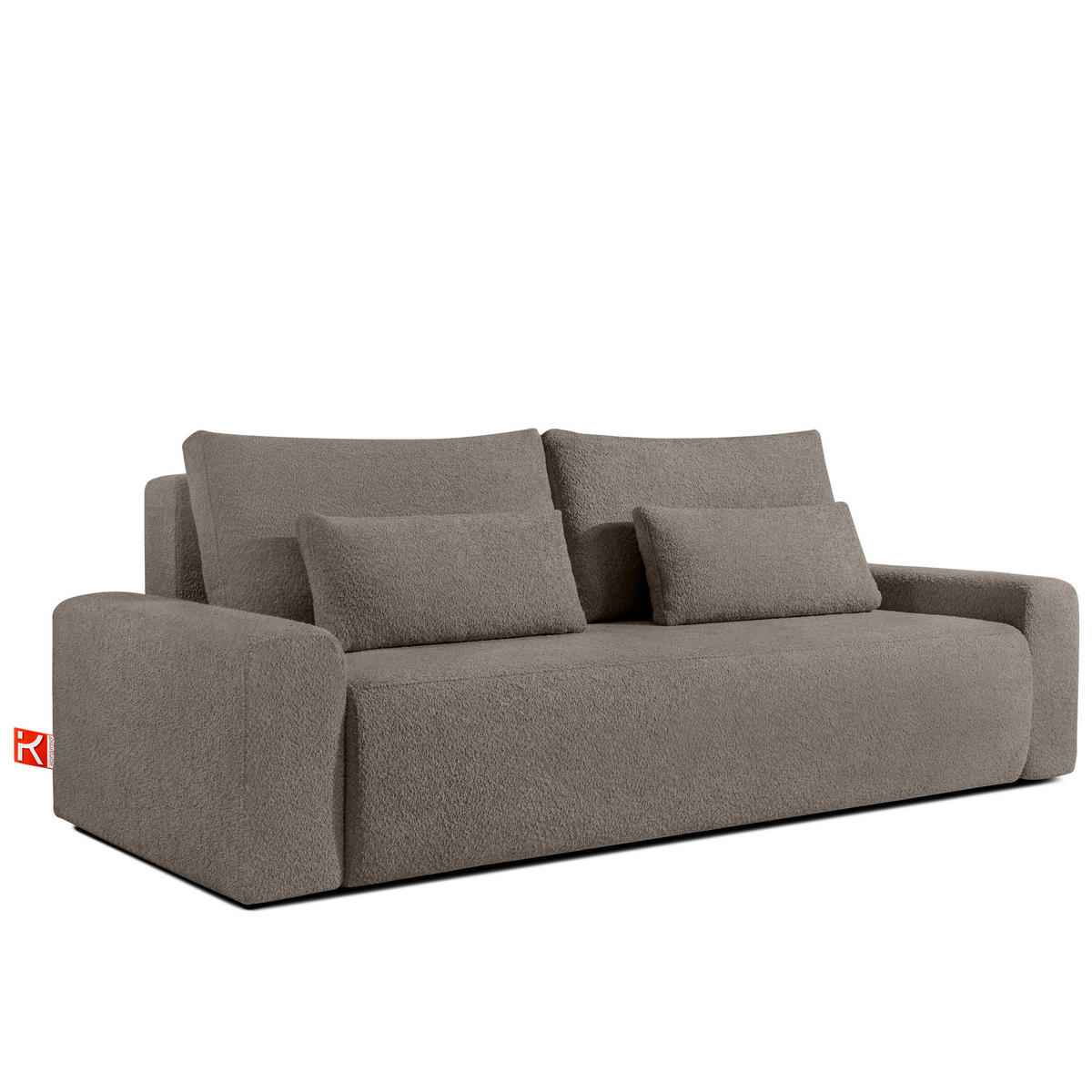 3-SITZER SCHLAFSOFA MOLLIS, Bouclé, Kühles Braun - Braun, Holz/Holzwerkstoff (250/93/108cm) - KONSIMO®