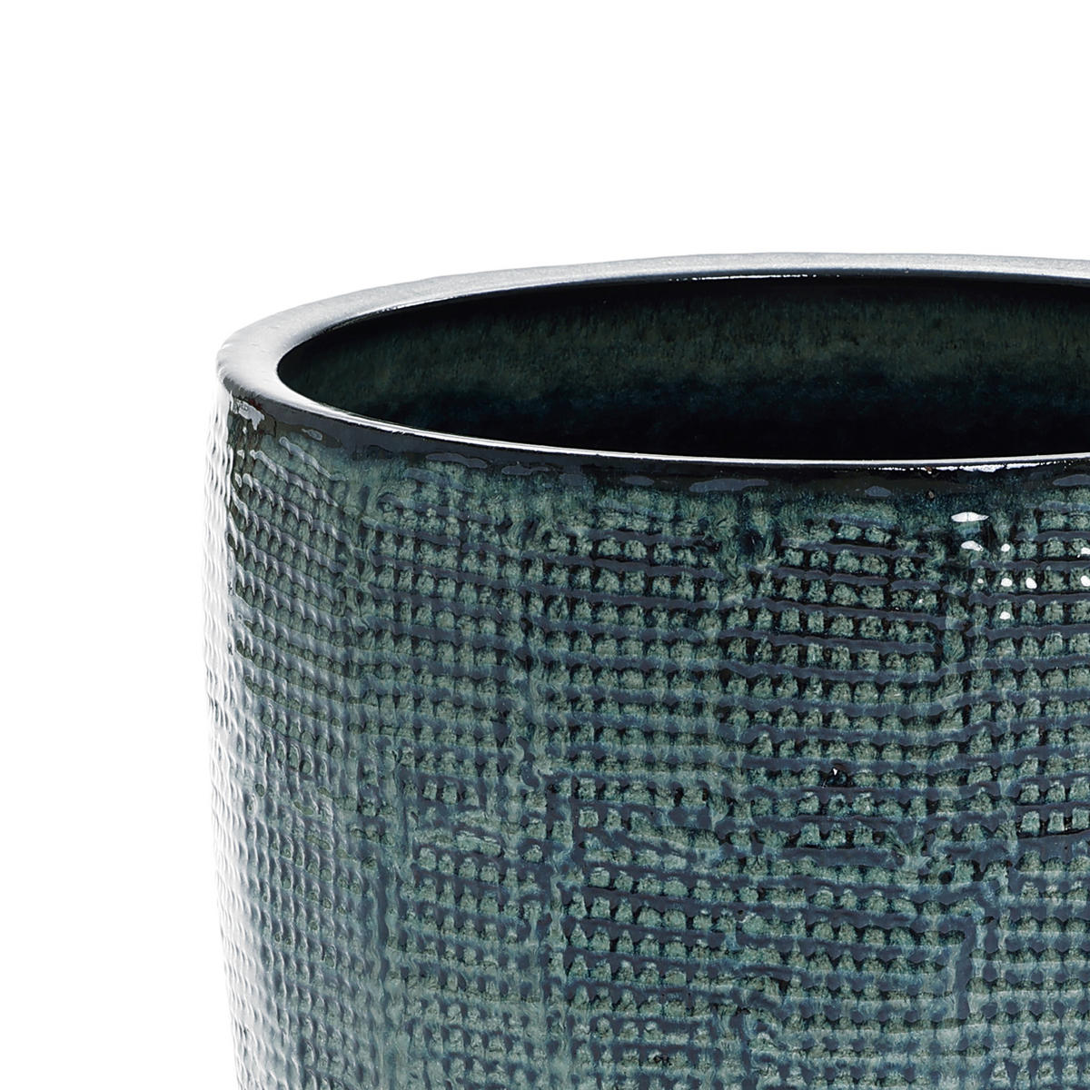 BLUMENTOPF Keramik Graugrün 40x36cm - Dunkelgrün, Keramik (34cm) - Hometopia