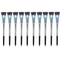 LED AUSSENLEUCHTE Edelstahl Silber 10er Set - Silberfarben, Metall (4/4/27cm) - Globo Lighting