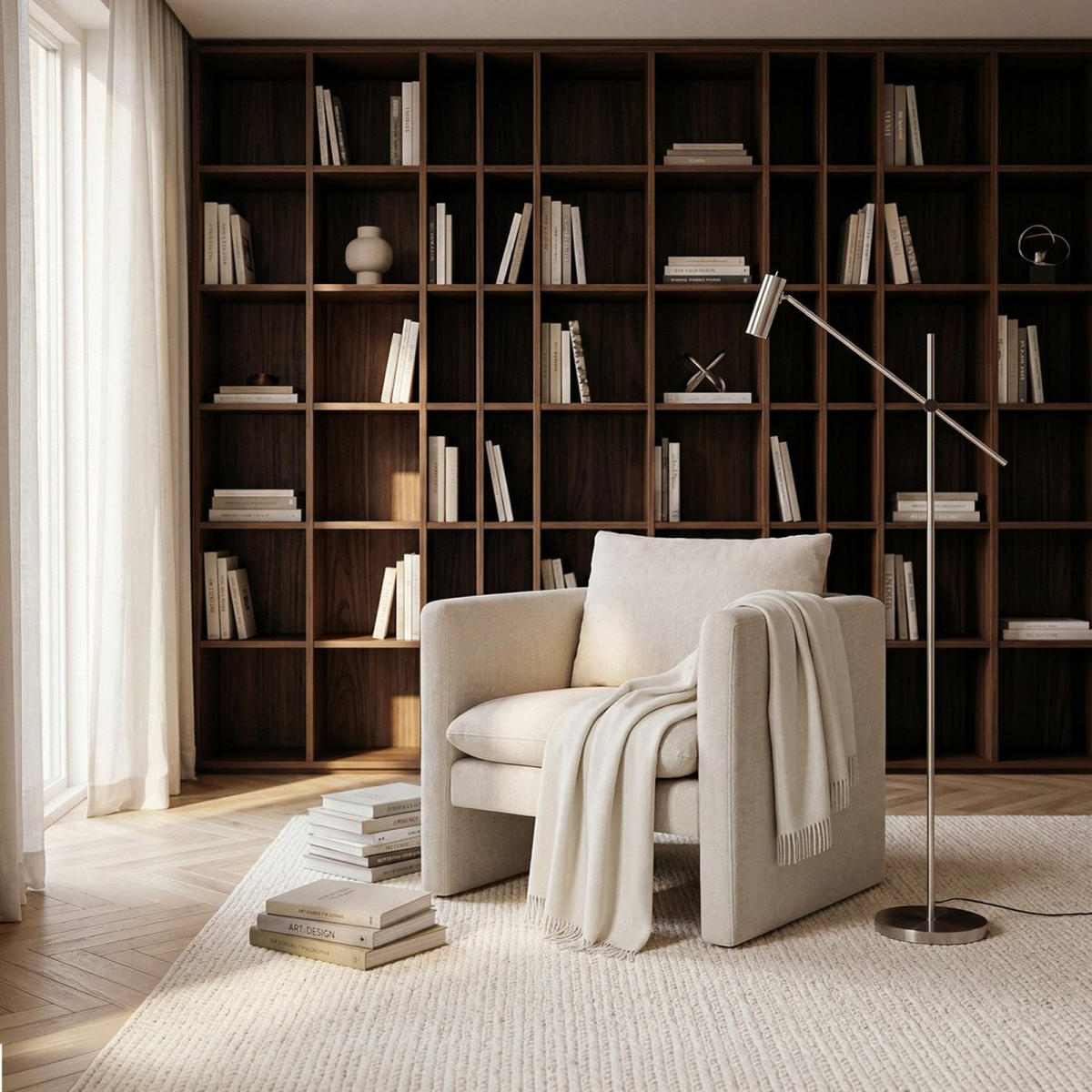 LESESESSEL Hedda Beige 76 cm x 76 cm - Beige, Textil (76/76/74cm) - Klast Home