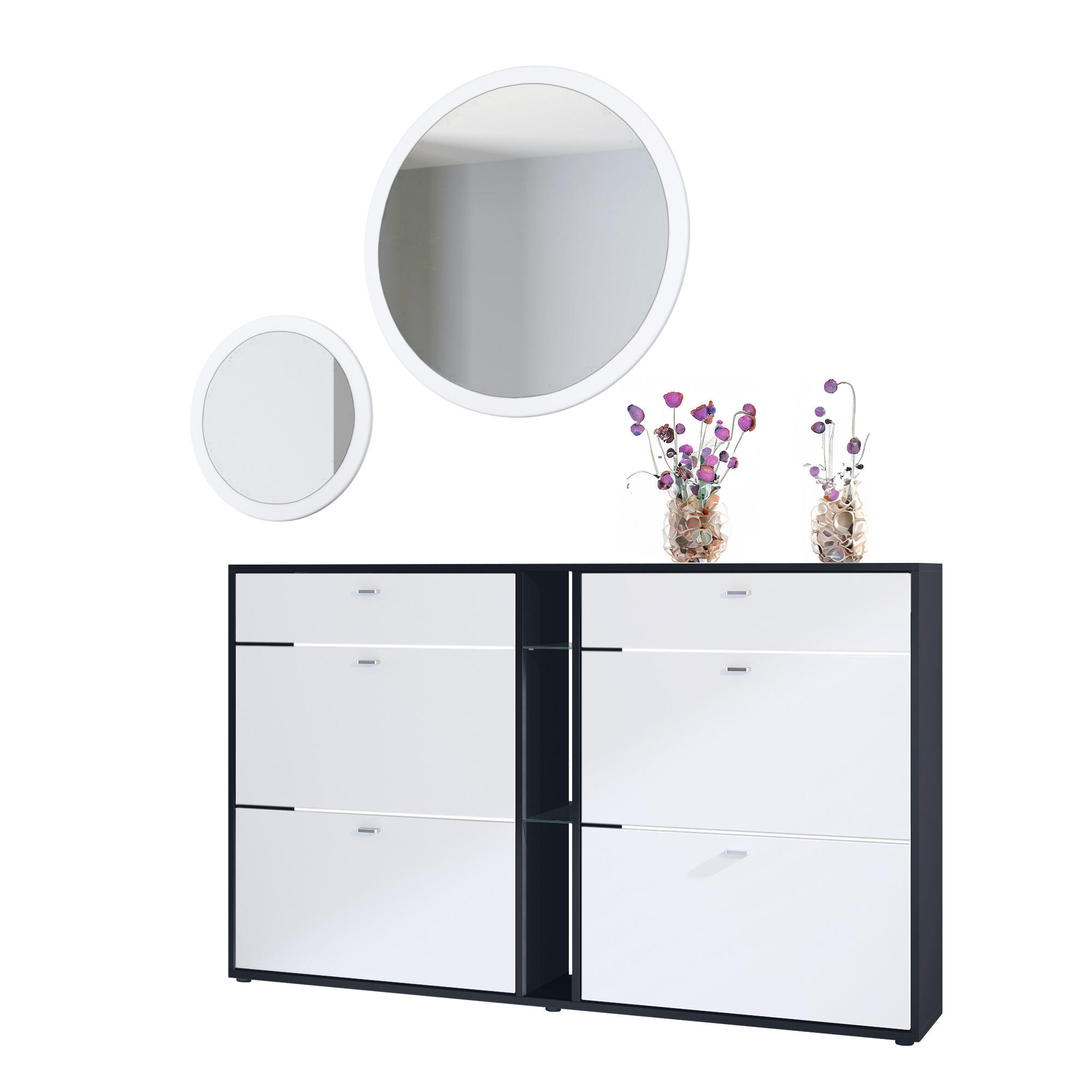 GARDEROBE Florence Weiß matt - Weiß, Holzwerkstoff (155.5/200/28cm) - Vladon