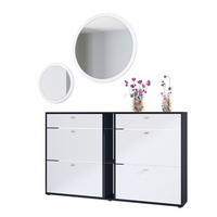 GARDEROBE Florence Weiß matt - Weiß, Holzwerkstoff (155.5/200/28cm) - Vladon