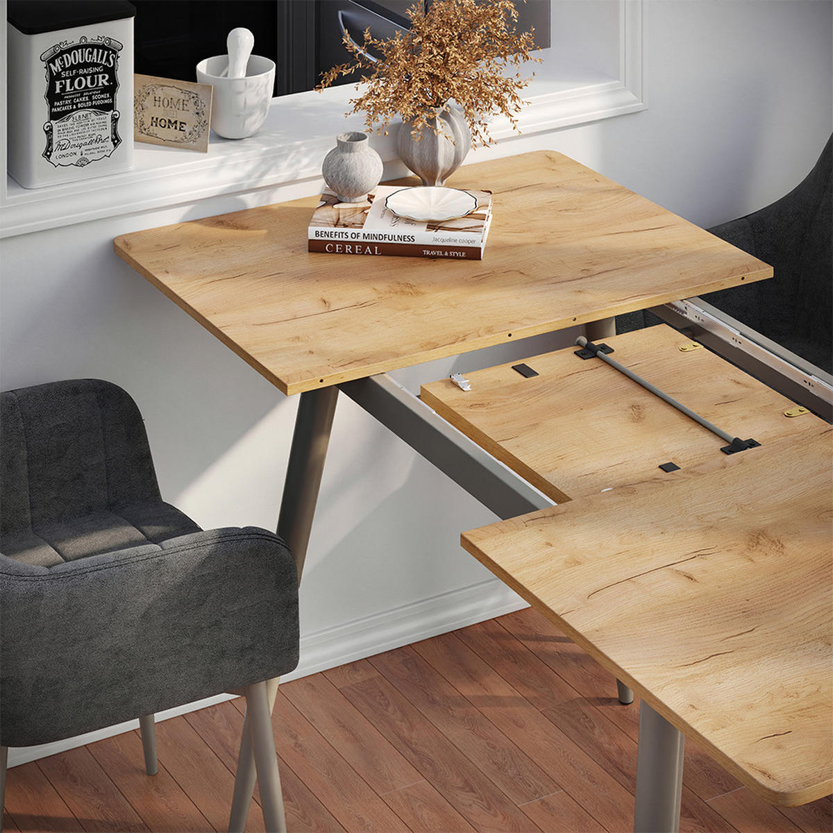 Greige/Eichefarben, Holzwerkstoff (80/120/75cm) - Vicco