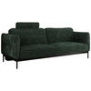 SOFA SALENTO Grün Cord - Schwarz/Grün, Textil/Metall (221/82/101cm) - MKS