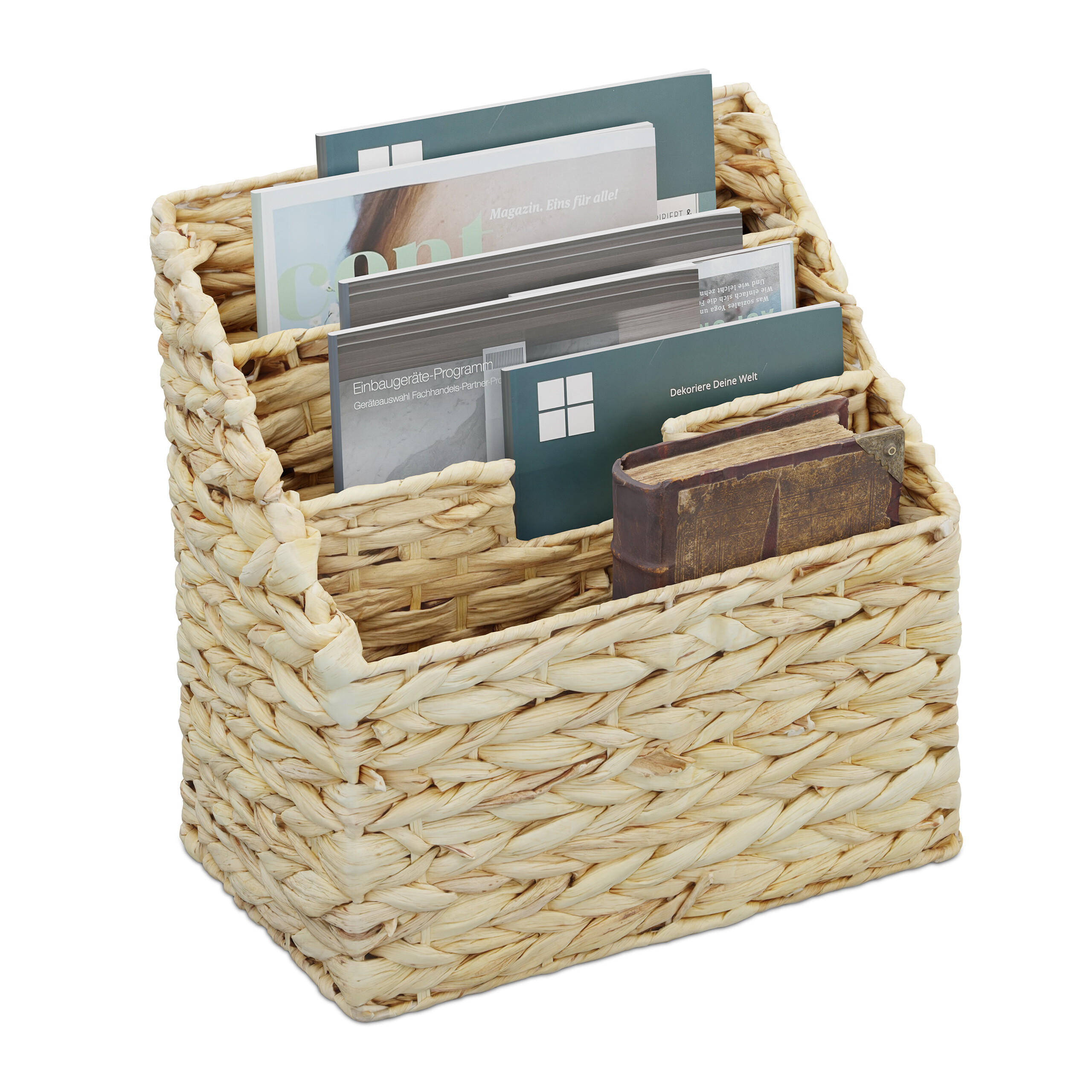 ZEITUNGSSTÄNDER - Hellbraun, Textil/Metall (34/34/20cm) - Relaxdays