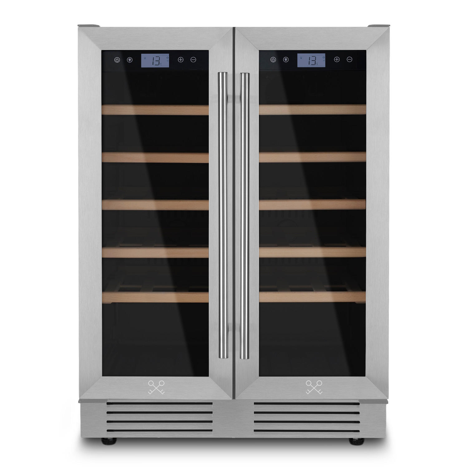 WEINKÜHLSCHRANK CAVCED42 Schwarz und Silber, 42 Flaschen, Kapazität 126L, Temperaturzonen von 5°C bis 20°C - Schwarz, Metall (59.5/83/57.5cm) - Les Petits Champs