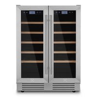 WEINKÜHLSCHRANK CAVCED42 Schwarz und Silber, 42 Flaschen, Kapazität 126L, Temperaturzonen von 5°C bis 20°C - Schwarz, Metall (59.5/83/57.5cm) - Les Petits Champs