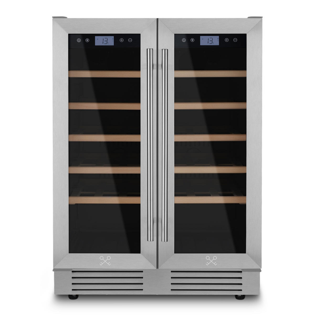 WEINKÜHLSCHRANK CAVCED42 Schwarz und Silber, 42 Flaschen, Kapazität 126L, Temperaturzonen von 5°C bis 20°C - Schwarz, Metall (59.5/83/57.5cm) - Les Petits Champs