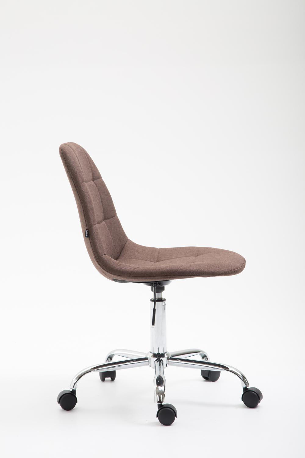 DREHSTUHL Stoff braun - Chromfarben/Braun, Textil/Metall (47/79/56cm) - CLP