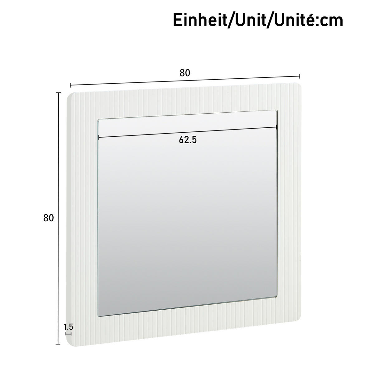 BOČNÍ skříň 120/40/75 cm bílá z MDF se zrcadlem 80/80 cm a 6 zásuvkami - bílá, kompozitní dřevo (120/75/40cm) - OKWISH