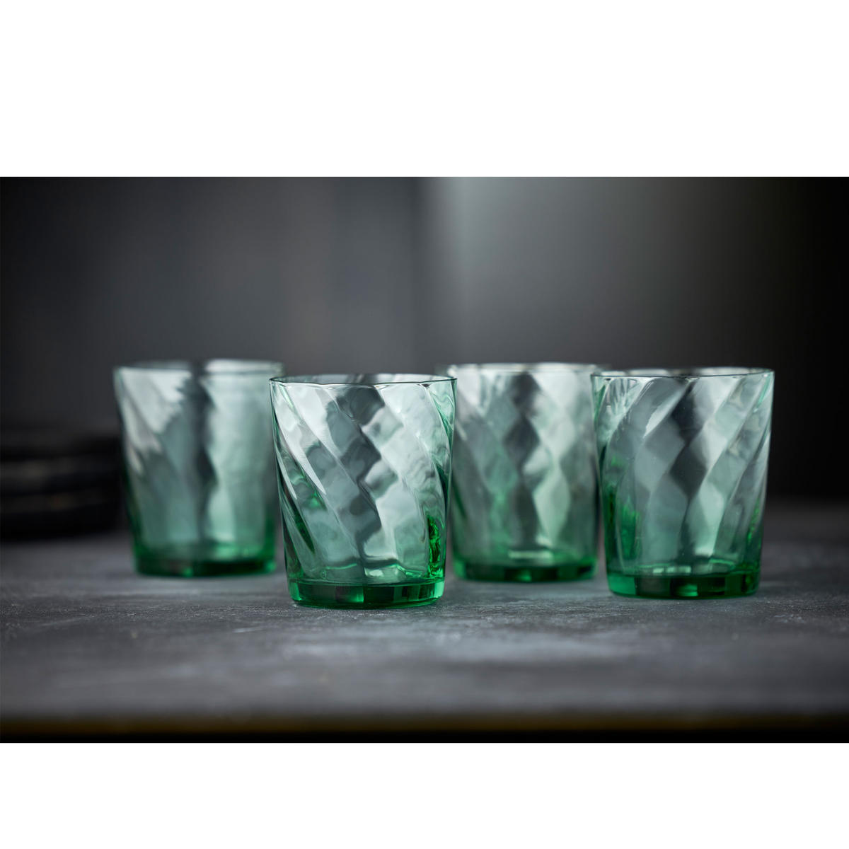 WASSERGLAS Vienna 4er Set, Glas, Grün, 300 ml - Grün, Glas (0.3L) - Lyngby Glas